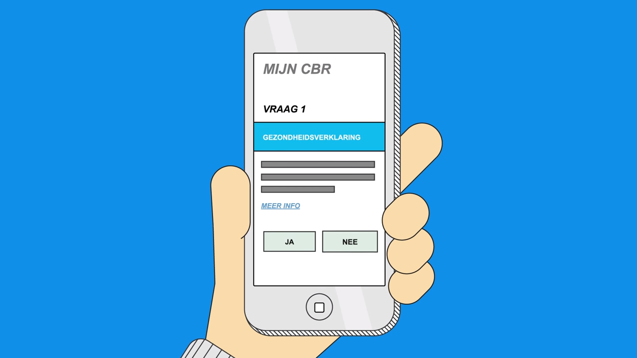 Rijbewijshouder vult de Gezondheidsverklaring in op Mijn CBR met DigiD